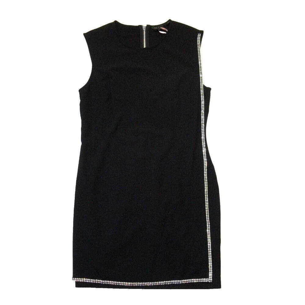 NWT Ted Baker Burford in Black Double Layer Embellished Mini Dress 4 / US 12 - Picture 1 of 6